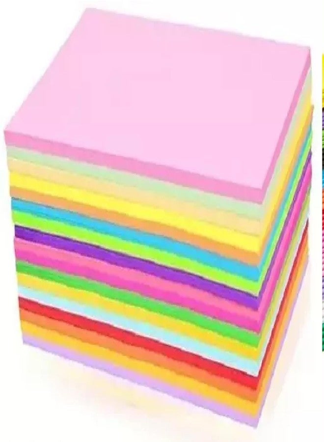 QUAKEL 100 pcs Color A4 Medium Size Sheets(10 Sheets Each Color) Art and Craft Paper Double Sided Colored(Length -27.5 cm Width - 20.3 cm) A4 90 gsm Coloured Paper (Set of 100, Multicolor) - Image 1